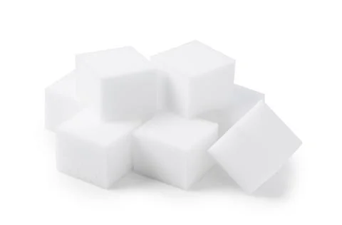 Melamine sponge placed on white background Stock Photos