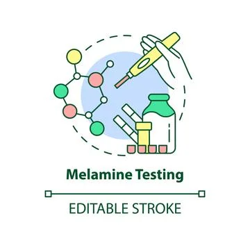 Melamine testing concept icon Stock Illustration
