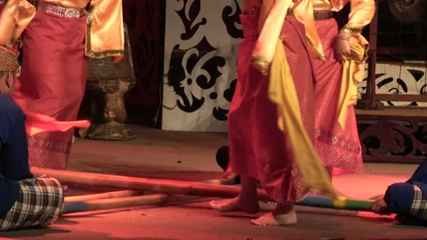 Melanau Bamboo Dance Vídeo Stock 138750238