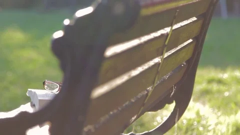 Melancholy bench at sunset Stock Footage 78063547