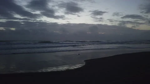 Melancholy seascape at dusk Stock Footage 235558091