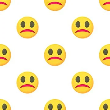 Melancholy smiley pattern seamless vector Stock Illustration