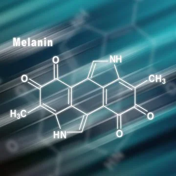 Melanin molecule, Structural chemical formula Stock Illustration