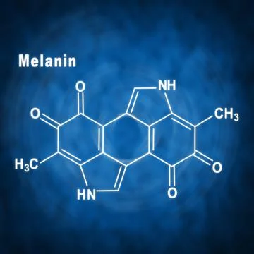 Melanin molecule, Structural chemical formula Stock Illustration