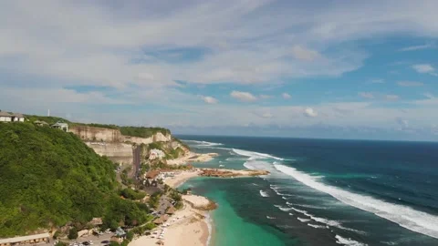 Melasti beach | 4k drone video Stock Footage 167344591