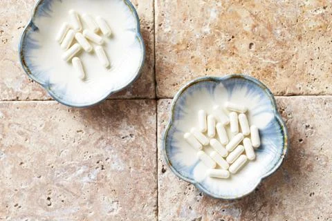 Melatonin Capsules Stock Photos