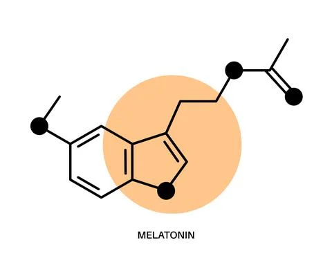 Melatonin chemical formula Stock Illustration