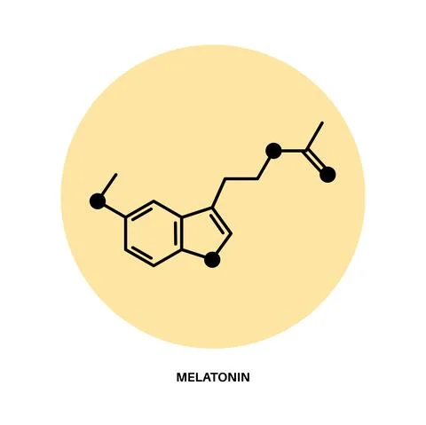 Melatonin chemical formula Stock Illustration