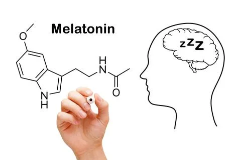 Melatonin Chemical Molecular Structure Concept 스톡 사진
