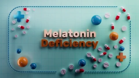 Melatonin Deficiency text animation on 3D medical background Video stock 314717921