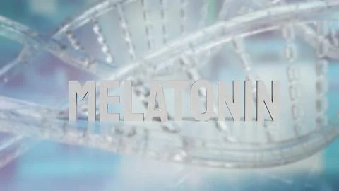 The  melatonin on dna Background for sci or health concept 3d rendering. Stock Illustration