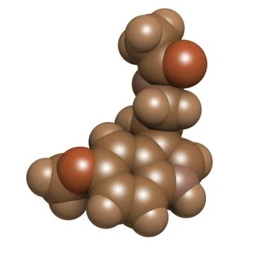 Melatonin hormone, molecular model. Stock Illustration