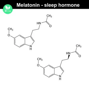 Melatonin hormone molecule Stock Illustration