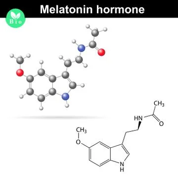 Melatonin hormone molecule Stock Illustration