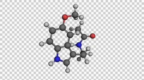 Melatonin molecule model rotating 4K UHD seamless loopable with alpha channel Stock Footage 53825157