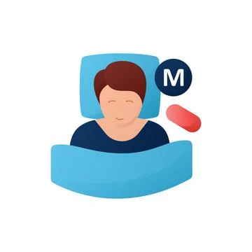 Melatonin supplements flat icon 스톡 일러스트