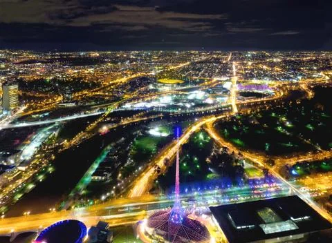 Melbourne and its sporting precinct Foto stock