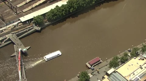 Melbourne Ariel View of River Stock-Footage 45202106