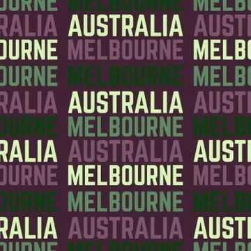 Melbourne, Australia seamless pattern Stock Illustration