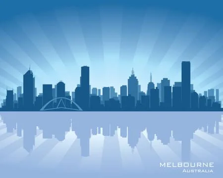 Melbourne, australia skyline Stock Illustration