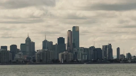 Melbourne Australia from water Video stock 53203224