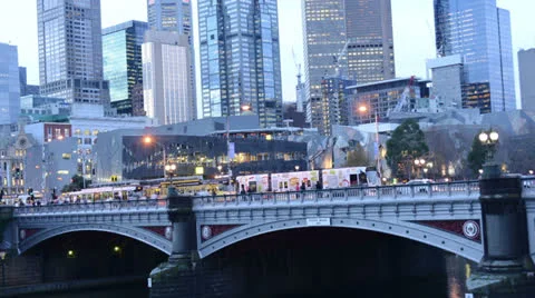 Melbourne bridge Stock Footage 25826646
