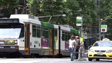 Melbourne Busy Street Stock Footage 45201975