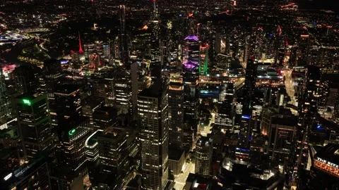 Melbourne CBD Hyperlapse Flying Over Spencer Street Toward the Ritz-Carlton Stock Footage 325416500