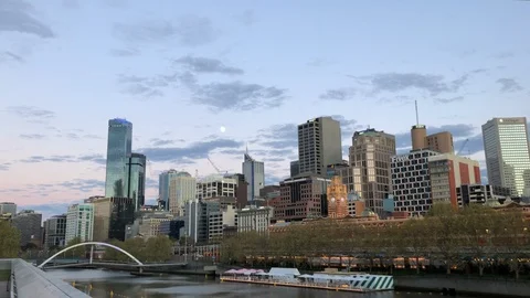 Melbourne CBD rotating view Stock Footage 98840409