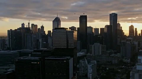Melbourne CBD at Sunrise Stock Footage 78680112