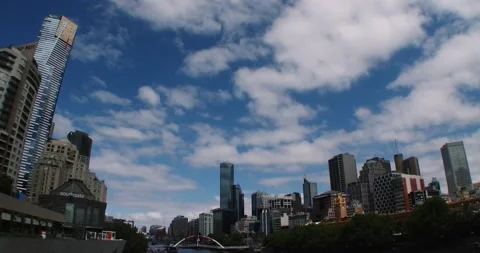 Melbourne CBD, Time-Lapse With Clouds Clip0890 Stock Footage 228849214