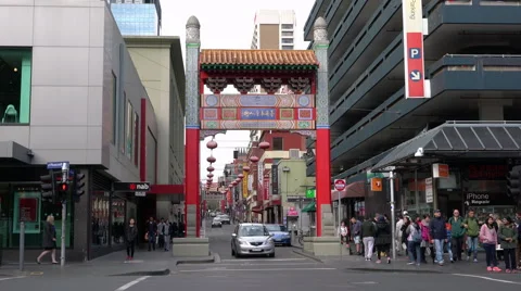 Melbourne Chinatown Stock Footage 55559013
