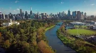 Melbourne City Aerial View Stock Footage