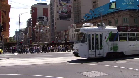 Melbourne City Centre Large Tram Video stock 45202114