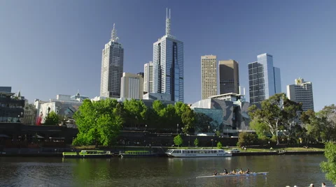 Melbourne City Skyline Stock Footage 44793333