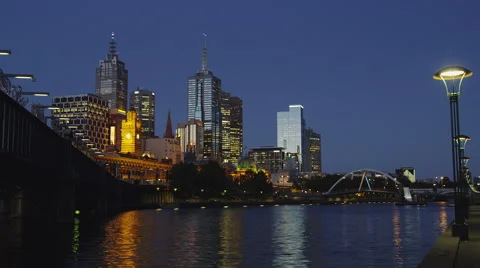Melbourne City Skyline 動画素材 44793395