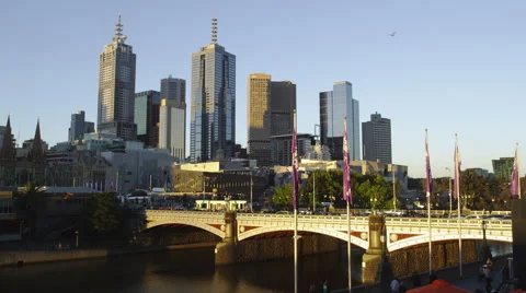 Melbourne City Skyline Stock Footage 44922374