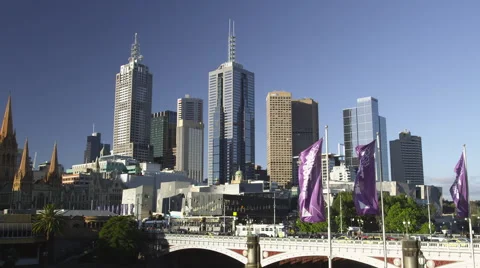 Melbourne City Skyline Video stock 44922568