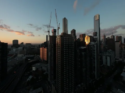 MELBOURNE CITY SKYLINE TIMELAPSE 5K Stock Footage