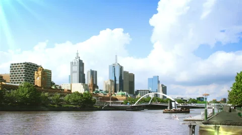 Melbourne Cityscape. Time lapse 스톡 동영상 1122366