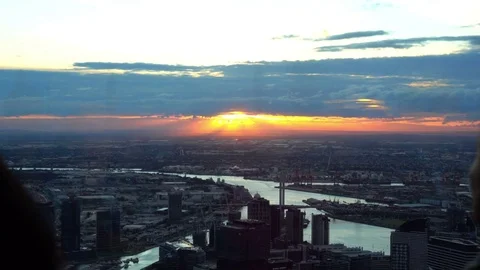 Melbourne, Eureka Tower: Melbourne Skyline, Yarra River Stock Footage 70197350