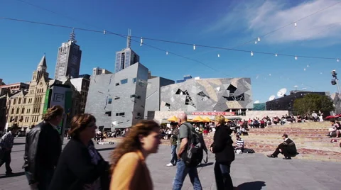 Melbourne Federation Square Video stock 1069874