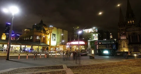 MELBOURNE FEDERATION SQUARE TIMELAPSE Stock Footage 125386447
