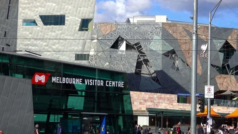 Melbourne, Federation Square, Visitor Centre Stock Footage 70195722