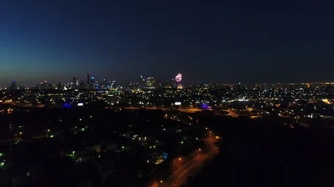 Melbourne fireworks by drone Video stock 84308666