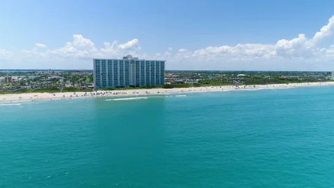 Melbourne, FL Beach Aerial Stockbeeldmateriaal 90870314