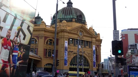Melbourne, Flinders Station Stock Footage 70235376