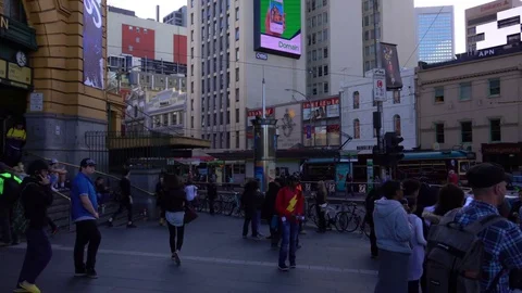 Melbourne, Flinders Station, People Видео 70196949