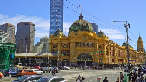 Melbourne Flinders Street Station Stock Footage