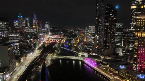 Melbourne fly through the city Stock Footage 317555673